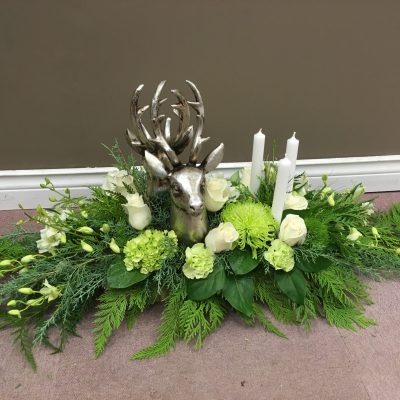 Deer Candle and Flower Arrangement